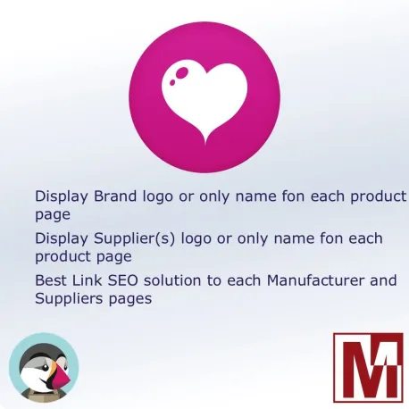 Display the logo of the manufacturer and / or supplier for PrestaShop