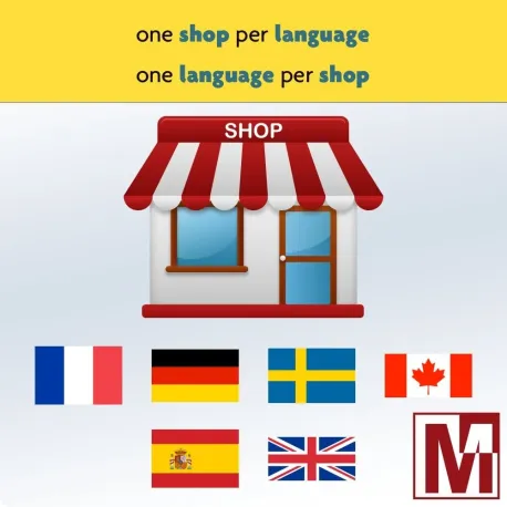 PrestaShop multi shop, one language per shop